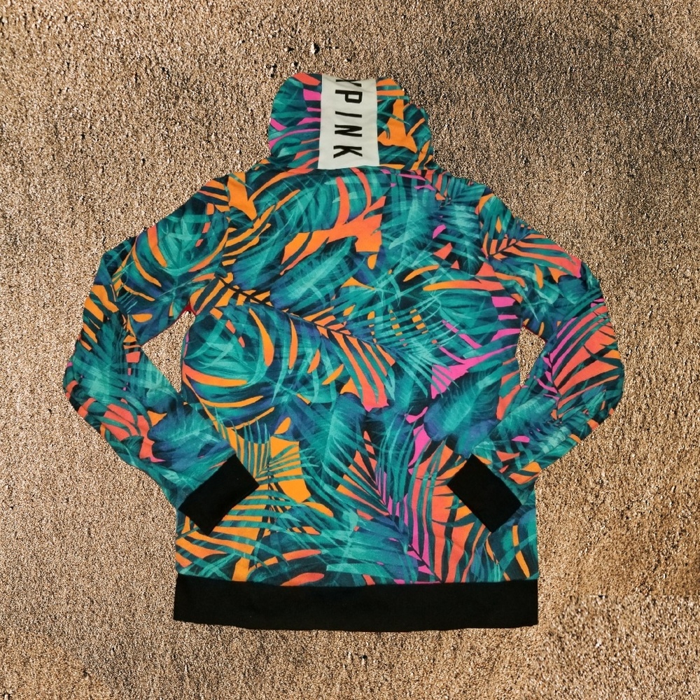 Victoria Secrets Pink Tropical Full Zip Hoodie (A2) - Picture 2 of 6